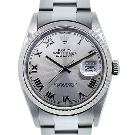 rolex datejust stainless steel roman numerals|rolex watch with roman numerals.